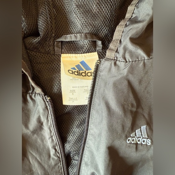 Vintage ADIDAS Women's small Blue Cinched Hooded Running Windbreaker - Picture 4 of 6